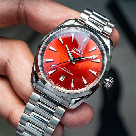 omega red white watch|omega aqua terra watch price.